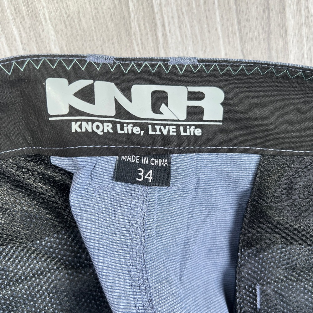 KNQR Hybrid Shorts Mens 34 Blue Micro-stripe Stretch Performance Outdoor EUC - Picture 2 of 6